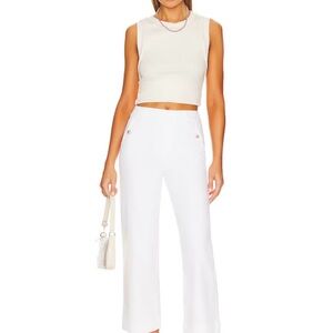 SPANX Stretch Twill Cropped Wide Leg Pant in Bright White  NWT